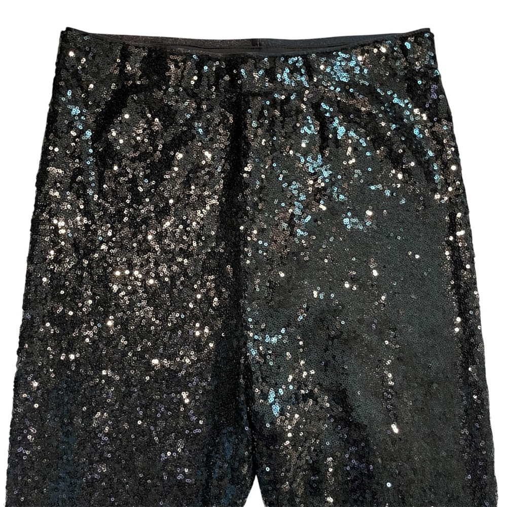 WAYF Leggings Womens M Black Sequin High Waist Pull On Logan Pants Holiday NWT! - Picture 4 of 6